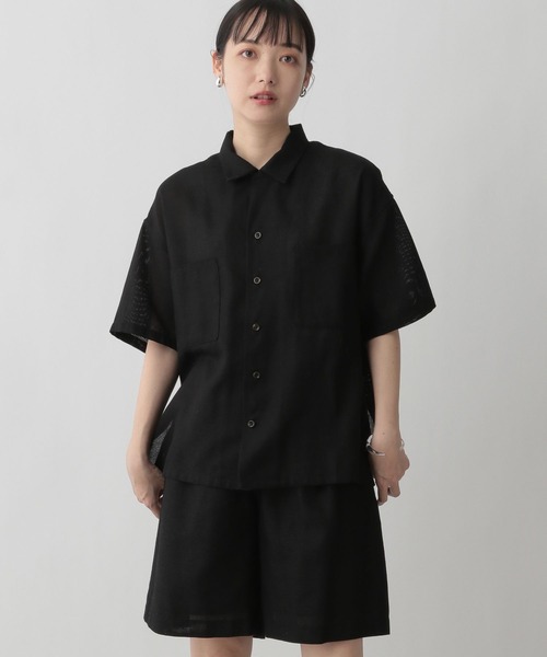 LOWRYS FARM（ローリーズファーム）の「メッシュオープンカラーシャツ