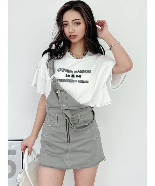 GYDA（ジェイダ）の「OUTER BANKS SHORT Tシャツ（Tシャツ/カットソー・レディース・チャコールグレー/オフホワイト/マスタード・FREE）」の2枚目の写真