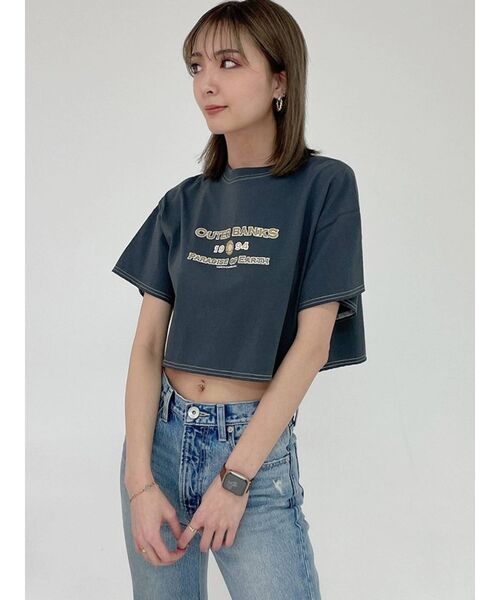 GYDA（ジェイダ）の「OUTER BANKS SHORT Tシャツ（Tシャツ/カットソー・レディース・チャコールグレー/オフホワイト/マスタード・FREE）」の17枚目の写真