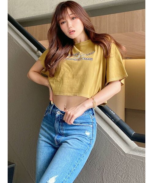 GYDA（ジェイダ）の「OUTER BANKS SHORT Tシャツ（Tシャツ/カットソー・レディース・チャコールグレー/オフホワイト/マスタード・FREE）」の10枚目の写真