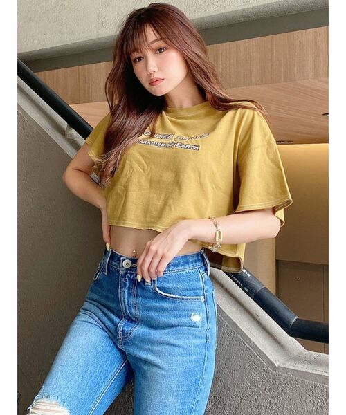 GYDA（ジェイダ）の「OUTER BANKS SHORT Tシャツ（Tシャツ/カットソー・レディース・チャコールグレー/オフホワイト/マスタード・FREE）」の12枚目の写真