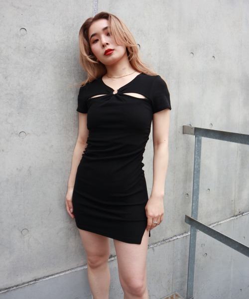 FIG&VIPER（フィグアンドバイパー）の「ハーフバーベルBodyconOP（ワンピース・レディース・ブラック/ベージュ/ピンク・FREE）」の13枚目の写真