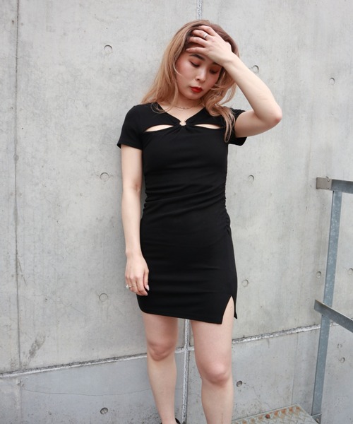 FIG&VIPER（フィグアンドバイパー）の「ハーフバーベルBodyconOP（ワンピース・レディース・ブラック/ベージュ/ピンク・FREE）」の17枚目の写真