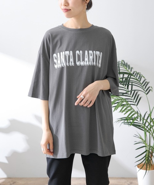 URBAN RESEARCH Sonny Label（アーバンリサーチサニーレーベル）の「ルーズロゴチュニックTシャツ（Tシャツ/カットソー・レディース・ホワイト/ブラック/チャコールグレー・FREE）」の3枚目の写真