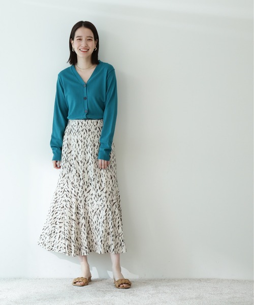 N.(N. Natural Beauty Basic)(エヌエヌナチュラルビューティーベーシック)の「プリントデザインペプラムスカート(スカート・レディース・ブラック系その他/ホワイト系その他/オフホワイト・MEDIUM)」の18枚目の写真