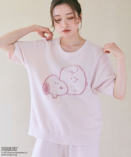 PEANUTS(ピーナッツ)の「【PEANUTS/ピーナッツ】もちふわsleepソフトエアニット半袖トップスルームウェア◆別注◆上下別売り(ルームウェア/パジャマ・レディース・ピンク/オフホワイト/チャコールグレー/ライトグリーン/グレー/アイボリー/ベビーピンク・LL/L/3L/M)」の7枚目の写真