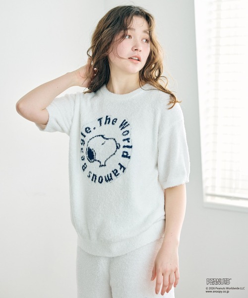 PEANUTS(ピーナッツ)の「【PEANUTS/ピーナッツ】もちふわsleepソフトエアニット半袖トップスルームウェア◆別注◆上下別売り(ルームウェア/パジャマ・レディース・ピンク/オフホワイト/チャコールグレー/ライトグリーン/グレー/アイボリー/ベビーピンク・LL/L/3L/M)」の18枚目の写真