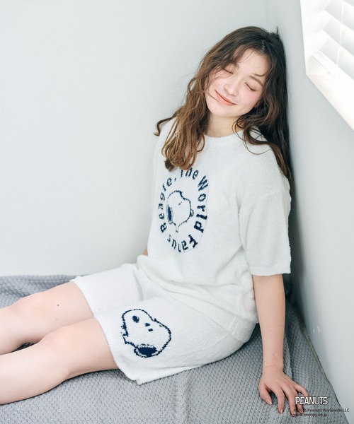 PEANUTS(ピーナッツ)の「【PEANUTS/ピーナッツ】もちふわsleepソフトエアニット半袖トップスルームウェア◆別注◆上下別売り(ルームウェア/パジャマ・レディース・ピンク/オフホワイト/チャコールグレー/ライトグリーン/グレー/アイボリー/ベビーピンク・LL/L/3L/M)」の12枚目の写真