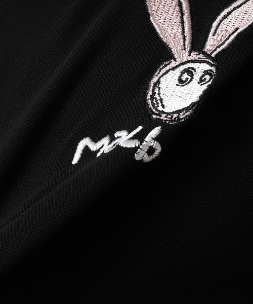 Malbon × ラビットTシャツ ホワイト Mサイズ✨人気ロゴ 美品⭐ セール】【MALBON GOLF／マルボン】ラビット 刺繍ロゴ