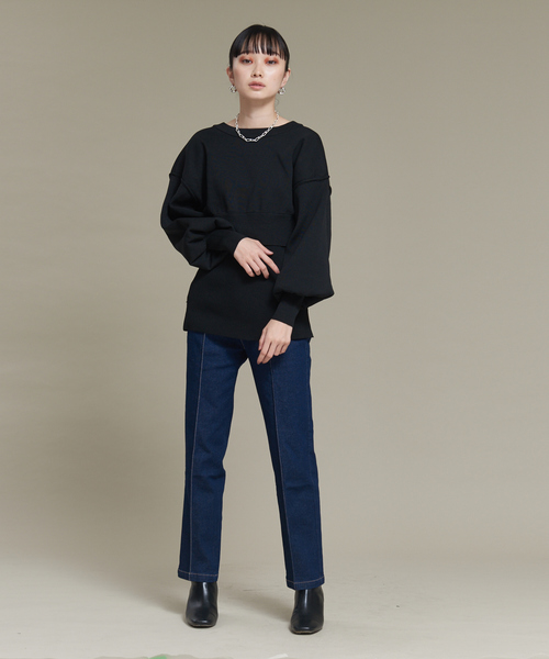 NOMINE（ノミネ）の「【前後着用可】2WAYセパレートレイヤード風プルオーバーカーディガン（カーディガン/ボレロ・レディース・ブラック/レッド/グリーン/グレイッシュベージュ・フリー）」の10枚目の写真