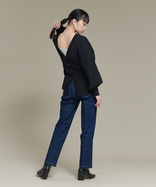 NOMINE（ノミネ）の「【前後着用可】2WAYセパレートレイヤード風プルオーバーカーディガン（カーディガン/ボレロ・レディース・ブラック/レッド/グリーン/グレイッシュベージュ・フリー）」の11枚目の写真