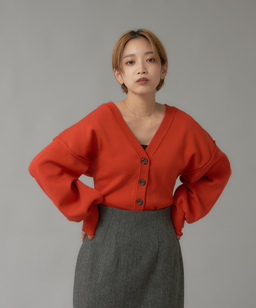 NOMINE（ノミネ）の「【前後着用可】2WAYセパレートレイヤード風プルオーバーカーディガン（カーディガン/ボレロ・レディース・ブラック/レッド/グリーン/グレイッシュベージュ・フリー）」の17枚目の写真