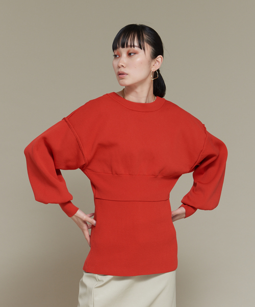 NOMINE（ノミネ）の「【前後着用可】2WAYセパレートレイヤード風プルオーバーカーディガン（カーディガン/ボレロ・レディース・ブラック/レッド/グリーン/グレイッシュベージュ・フリー）」の20枚目の写真