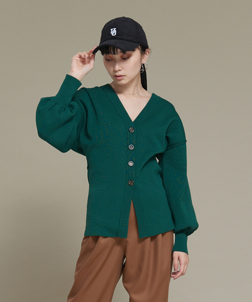 NOMINE（ノミネ）の「【前後着用可】2WAYセパレートレイヤード風プルオーバーカーディガン（カーディガン/ボレロ・レディース・ブラック/レッド/グリーン/グレイッシュベージュ・フリー）」の5枚目の写真