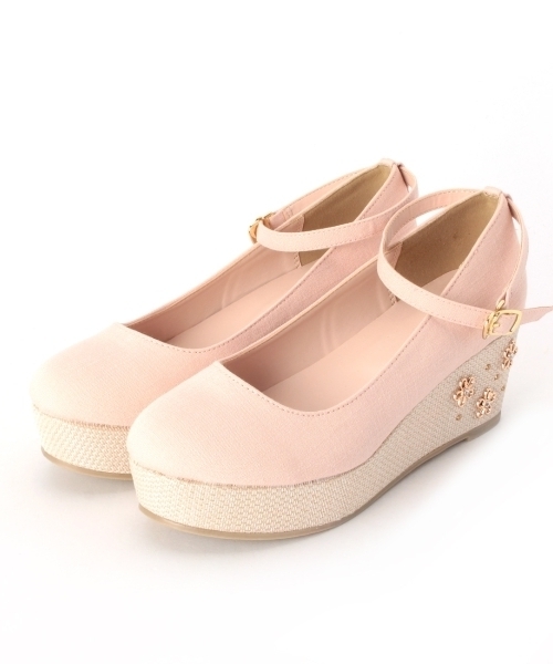 THE EMPORIUM(ジエンポリアム)の「底ビジューウエッジパンプス(パンプス・レディース・ピンク/ブルー/ブラック/ピンク系1・35/30/45/40)」の4枚目の写真