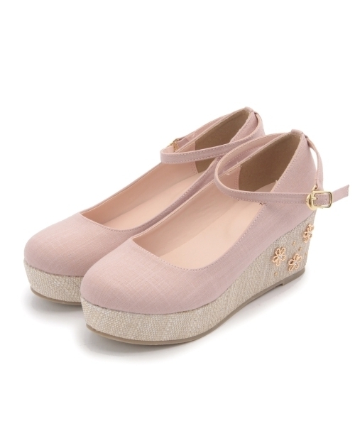 THE EMPORIUM(ジエンポリアム)の「底ビジューウエッジパンプス(パンプス・レディース・ピンク/ブルー/ブラック/ピンク系1・35/30/45/40)」の3枚目の写真