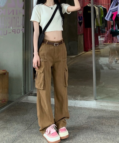 aimoha(アイモハ)の「ユニセックスカーゴパンツ(カーゴパンツ・レディース・ピンク/ブラウン/オフホワイト・SMALL/LARGE/MEDIUM)」の18枚目の写真