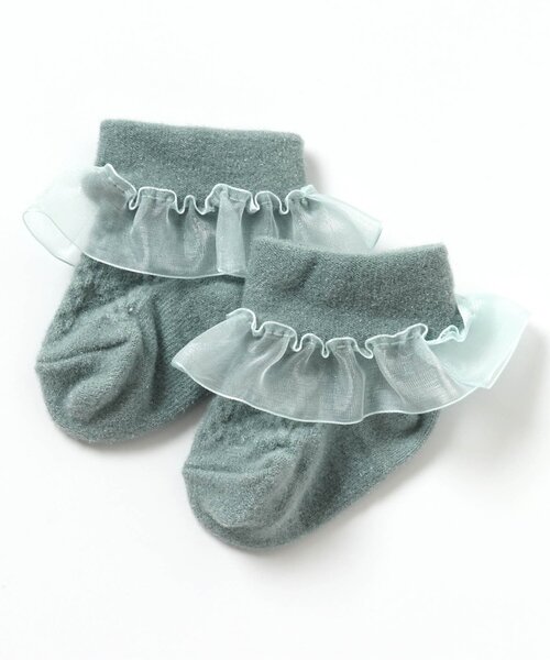 BREEZE（ブリーズ）の「フリルシャギーベビーソックス（ベビーシューズ/ベビーソックス・キッズ・アイボリー/ピンク/ミント・12/9）」の3枚目の写真