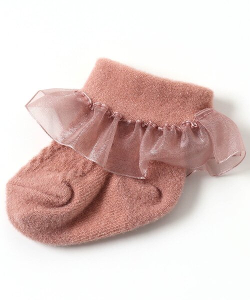 BREEZE（ブリーズ）の「フリルシャギーベビーソックス（ベビーシューズ/ベビーソックス・キッズ・アイボリー/ピンク/ミント・12/9）」の4枚目の写真