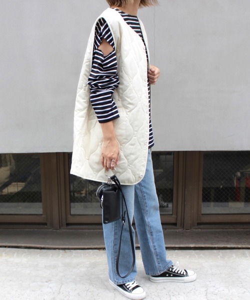 MLI'A（エムリア）の「キルティングベスト（ベスト・レディース・ブラック/カーキ/ピンク/アイボリー・M）」の8枚目の写真