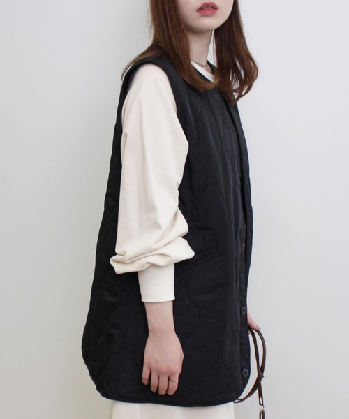 MLI'A（エムリア）の「キルティングベスト（ベスト・レディース・ブラック/カーキ/ピンク/アイボリー・M）」の17枚目の写真