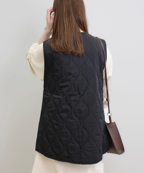 MLI'A（エムリア）の「キルティングベスト（ベスト・レディース・ブラック/カーキ/ピンク/アイボリー・M）」の19枚目の写真