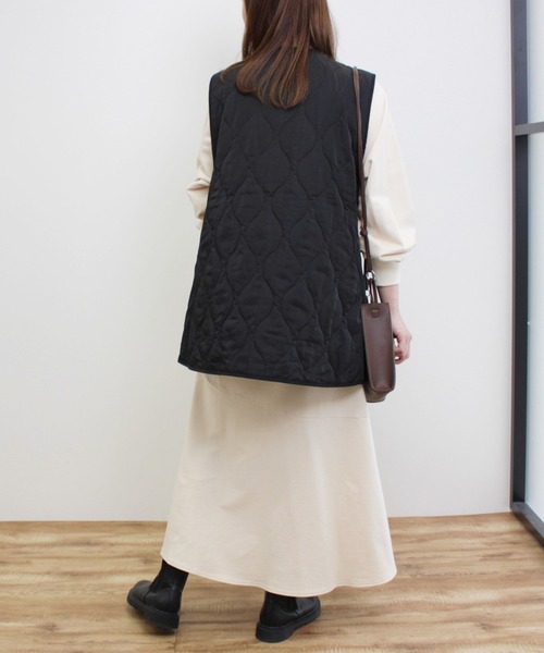 MLI'A（エムリア）の「キルティングベスト（ベスト・レディース・ブラック/カーキ/ピンク/アイボリー・M）」の20枚目の写真