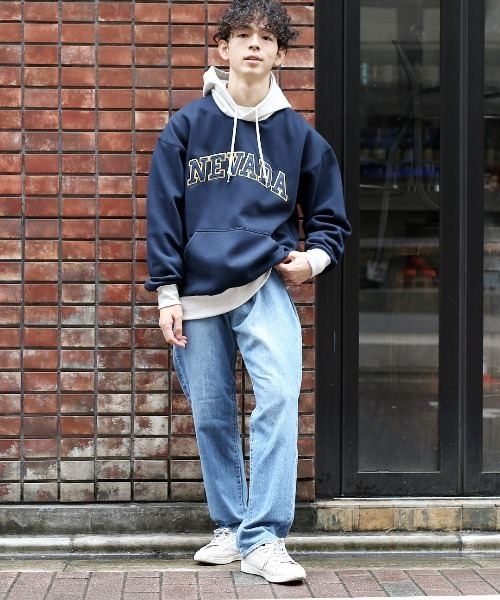 チチカカ(チチカカ)の「【ユニセックス】フェルトワッペンパーカー(パーカー・メンズ・トップグレー/ネイビー・LARGE/MEDIUM)」の5枚目の写真