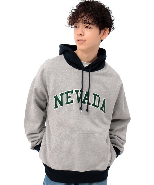 チチカカ(チチカカ)の「【ユニセックス】フェルトワッペンパーカー(パーカー・メンズ・トップグレー/ネイビー・LARGE/MEDIUM)」の7枚目の写真
