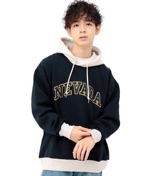 チチカカ(チチカカ)の「【ユニセックス】フェルトワッペンパーカー(パーカー・メンズ・トップグレー/ネイビー・LARGE/MEDIUM)」の8枚目の写真