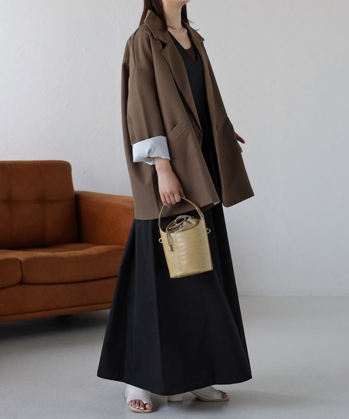 sakishimatokyo（サキシマトーキョー）の「オーバーサイズテーラードジャケット（テーラードジャケット・レディース・ブラック/ブラウン/アイボリー/グレー/ネイビー・FREE）」の22枚目の写真