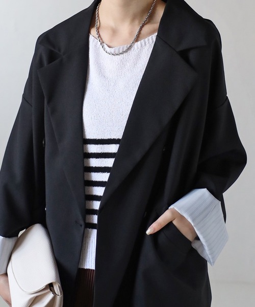 sakishimatokyo（サキシマトーキョー）の「オーバーサイズテーラードジャケット（テーラードジャケット・レディース・ブラック/ブラウン/アイボリー/グレー/ネイビー・FREE）」の12枚目の写真