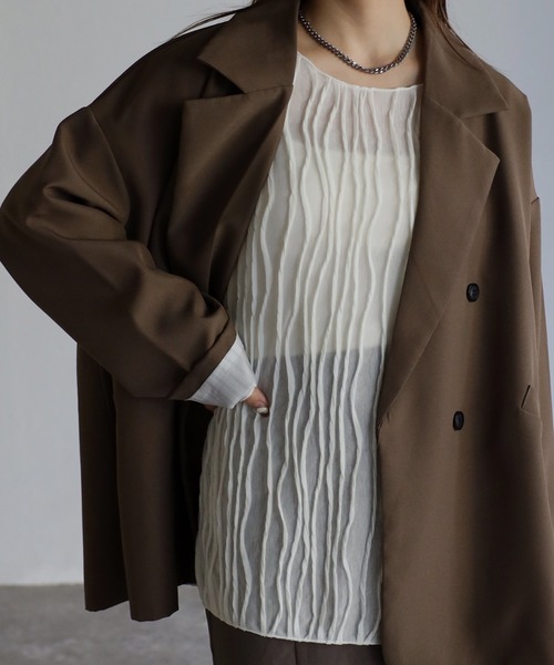 sakishimatokyo（サキシマトーキョー）の「オーバーサイズテーラードジャケット（テーラードジャケット・レディース・ブラック/ブラウン/アイボリー/グレー/ネイビー・FREE）」の13枚目の写真