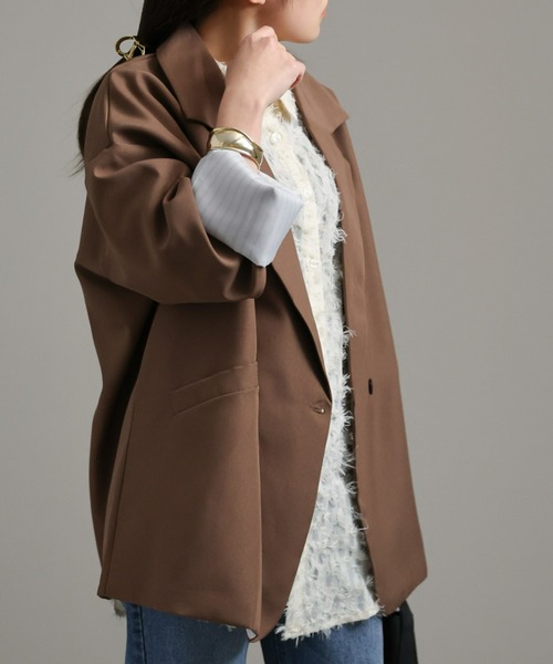 sakishimatokyo（サキシマトーキョー）の「オーバーサイズテーラードジャケット（テーラードジャケット・レディース・ブラック/ブラウン/アイボリー/グレー/ネイビー・FREE）」の20枚目の写真