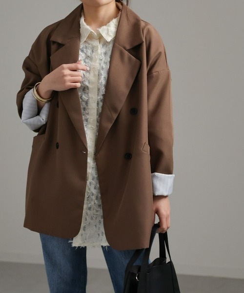 sakishimatokyo（サキシマトーキョー）の「オーバーサイズテーラードジャケット（テーラードジャケット・レディース・ブラック/ブラウン/アイボリー/グレー/ネイビー・FREE）」の19枚目の写真