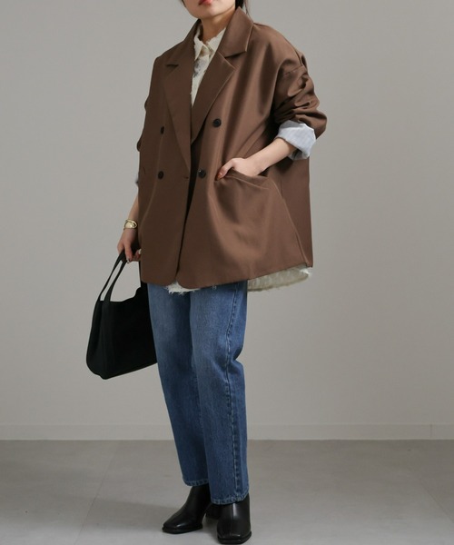 sakishimatokyo（サキシマトーキョー）の「オーバーサイズテーラードジャケット（テーラードジャケット・レディース・ブラック/ブラウン/アイボリー/グレー/ネイビー・FREE）」の17枚目の写真