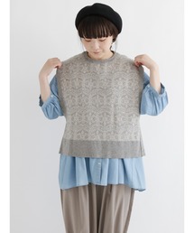 Samansa Mos2 | レースモチーフ柄ジャカードベスト(ベスト)