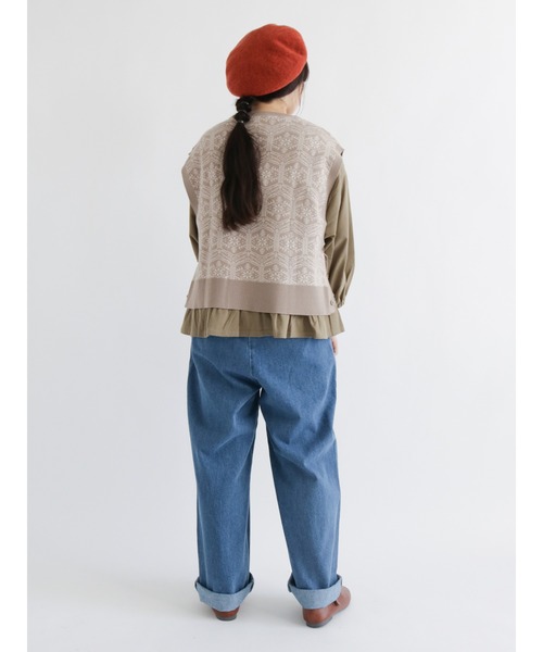 Samansa Mos2（サマンサ モスモス）の「レースモチーフ柄ジャカードベスト（ベスト・レディース・グリーン/グレー/ブラック/ベージュ・ﾌﾘ-）」の19枚目の写真