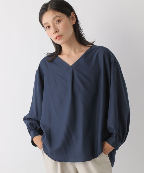 LEPSIM（レプシィム）の「さらキレ＊アソートブラウス　299526（シャツ/ブラウス・レディース・グリーン/オレンジ/ホワイト系その他/ネイビー/グレイッシュベージュ・LARGE/MEDIUM）」の4枚目の写真