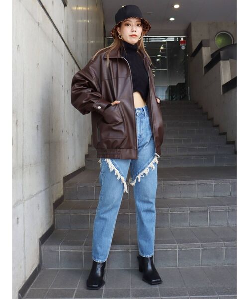 EVRIS（エヴリス）の「タイトクロップドニットトップス【セットアップ着用可能】（ニット/セーター・レディース・ブラック/ブルー/アイボリー・FREE）」の12枚目の写真