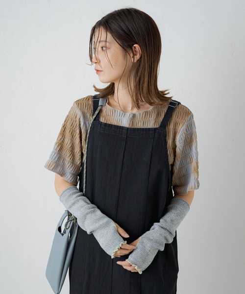 Kastane（カスタネ）の「【2022AWアイテム】配色ステッチアームウォーマー（アームカバー・レディース・ベージュ/グレー/アイボリー・FREE）」の18枚目の写真