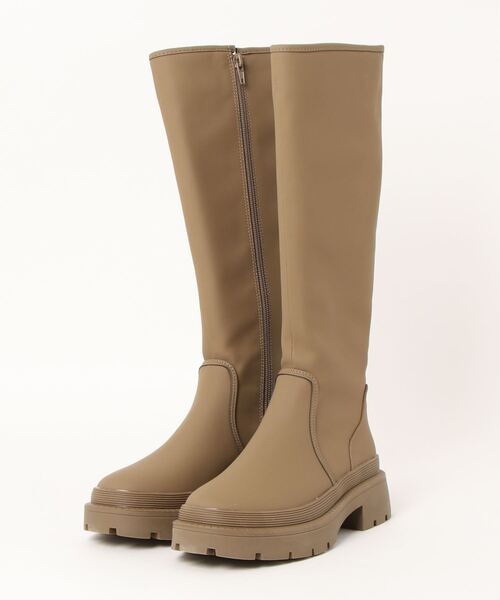 Fabby fabby(ファビィーファビィー)の「マットトラックソールファスナーレスロングブーツ(ブーツ・レディース・カーキ/ベージュ/ブラック・LARGE/MEDIUM/SMALL)」の7枚目の写真