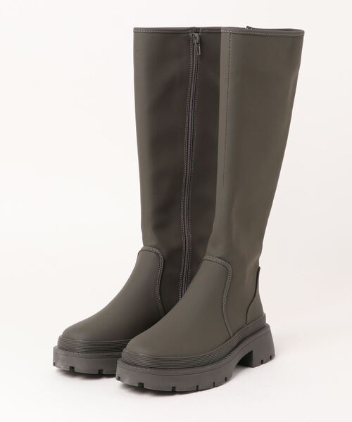 Fabby fabby(ファビィーファビィー)の「マットトラックソールファスナーレスロングブーツ(ブーツ・レディース・カーキ/ベージュ/ブラック・LARGE/MEDIUM/SMALL)」の8枚目の写真