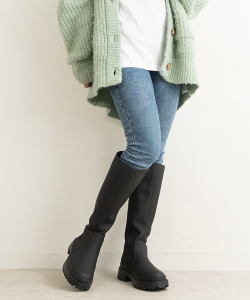 Fabby fabby(ファビィーファビィー)の「マットトラックソールファスナーレスロングブーツ(ブーツ・レディース・カーキ/ベージュ/ブラック・LARGE/MEDIUM/SMALL)」の13枚目の写真