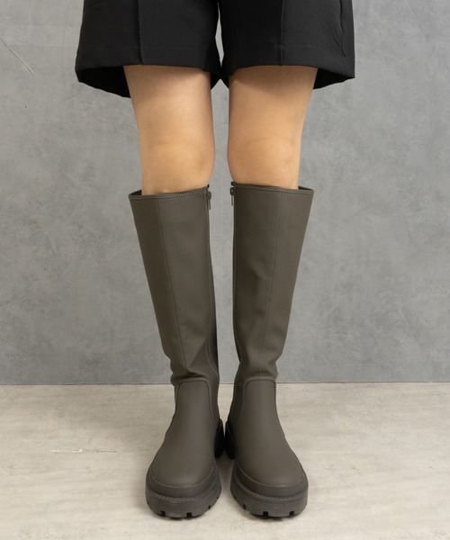 Fabby fabby(ファビィーファビィー)の「マットトラックソールファスナーレスロングブーツ(ブーツ・レディース・カーキ/ベージュ/ブラック・LARGE/MEDIUM/SMALL)」の22枚目の写真
