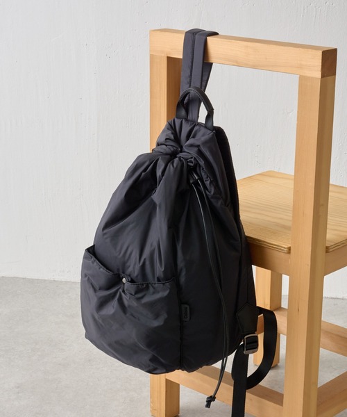 BEARDSLEY（ビアズリー）の「【Colorer.】キルトリュック/軽量/パッカブル/旅行に（バックパック/リュック・レディース・ベージュ/カーキ/ブラック/チャコールグレー・FREE）」の10枚目の写真