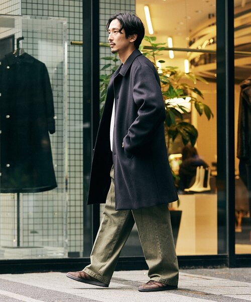 JOURNAL STANDARD（ジャーナルスタンダード）の「【Begin掲載】 SUPER 140 ウールビーバー ステンカラーコート（ステンカラーコート・メンズ・ベージュ/ネイビー/ブラック系その他/チョコ・SMALL/MEDIUM/LARGE）」の10枚目の写真