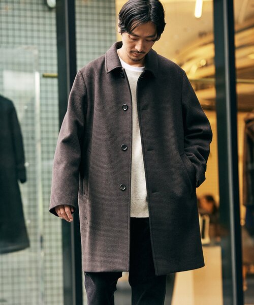JOURNAL STANDARD（ジャーナルスタンダード）の「【Begin掲載】 SUPER 140 ウールビーバー ステンカラーコート（ステンカラーコート・メンズ・ベージュ/ネイビー/ブラック系その他/チョコ・SMALL/MEDIUM/LARGE）」の17枚目の写真