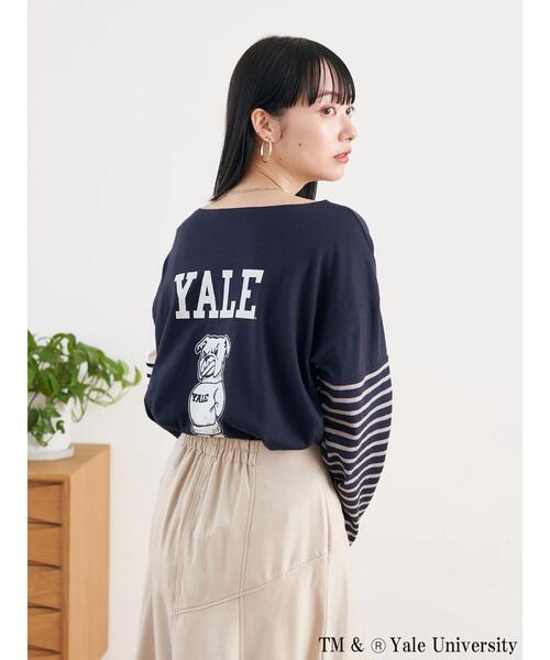 earth music&ecology(アースミュージックアンドエコロジー)の「別注 YALE クレイジー前後2WAYTシャツ(Tシャツ/カットソー・レディース・チャコールグレー/ネイビー/オフホワイト・FREE)」の12枚目の写真