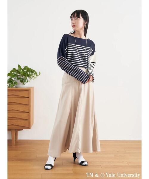 earth music&ecology(アースミュージックアンドエコロジー)の「別注 YALE クレイジー前後2WAYTシャツ(Tシャツ/カットソー・レディース・チャコールグレー/ネイビー/オフホワイト・FREE)」の14枚目の写真